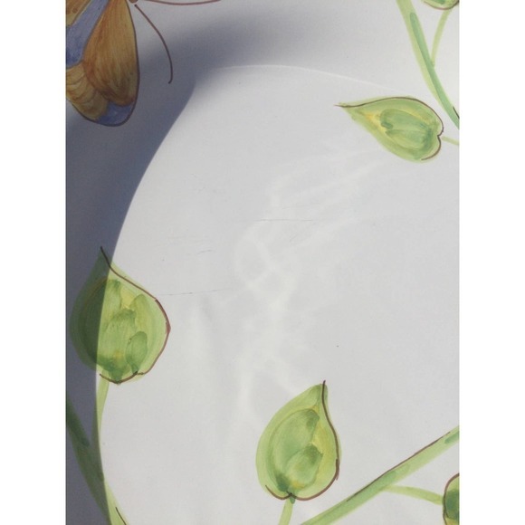 11” spring platter Easter butterfly dinner party gathering green Italy Italian - Picture 8 of 9